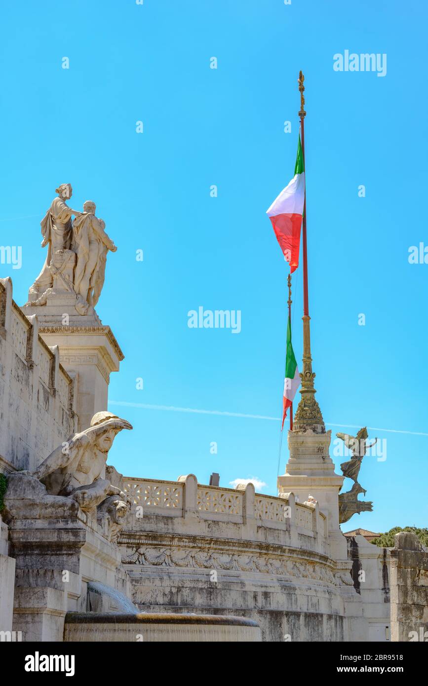 Indicazioni dell'Altare della Patria, Altare della Patria, noto anche come il Monumento Nazionale a Vittorio Emanuele II, Monumento a Vittorio Emm Foto Stock