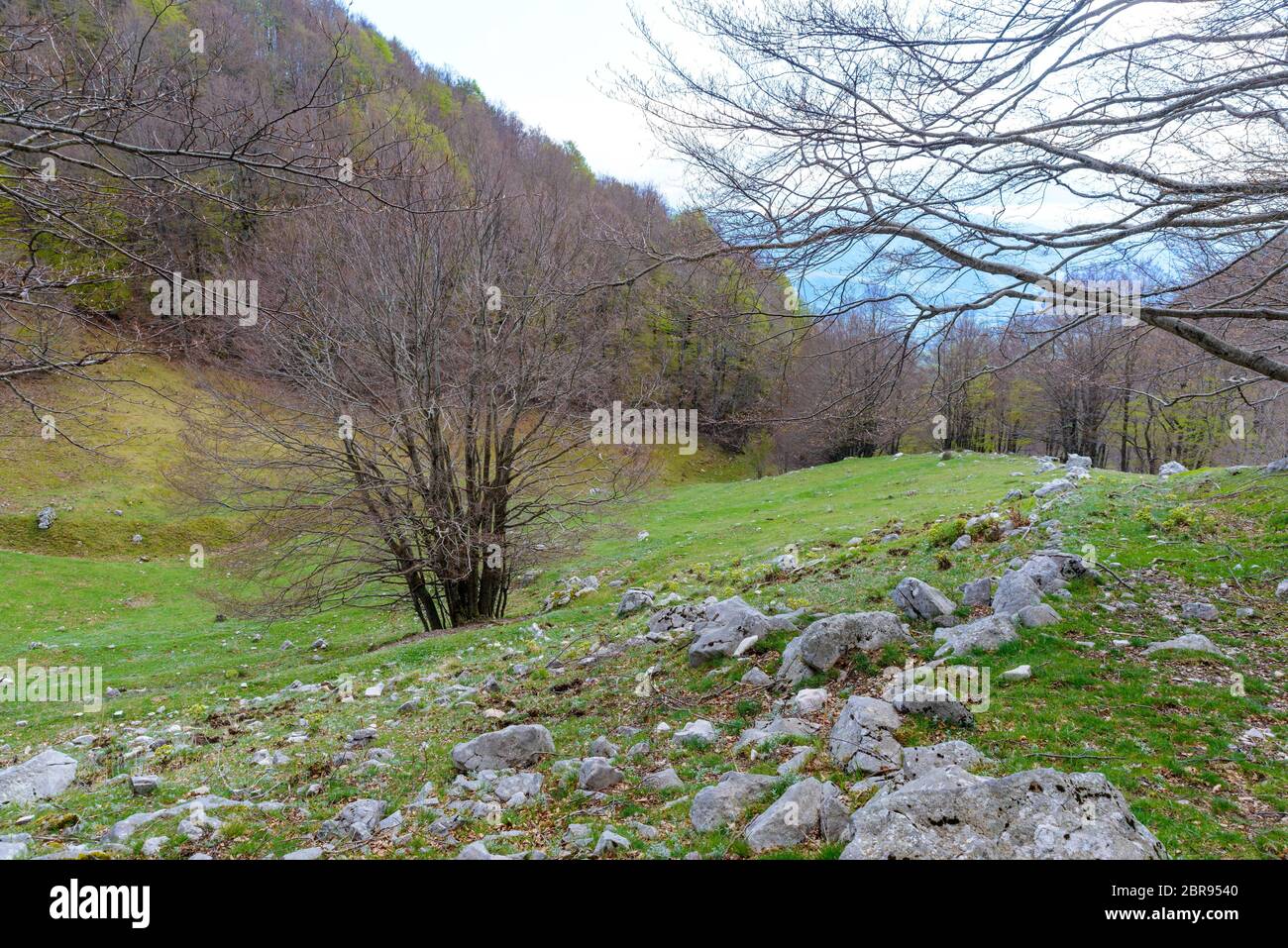 Bel paesaggio di montagna a Picinisco, Italia. Foto Stock