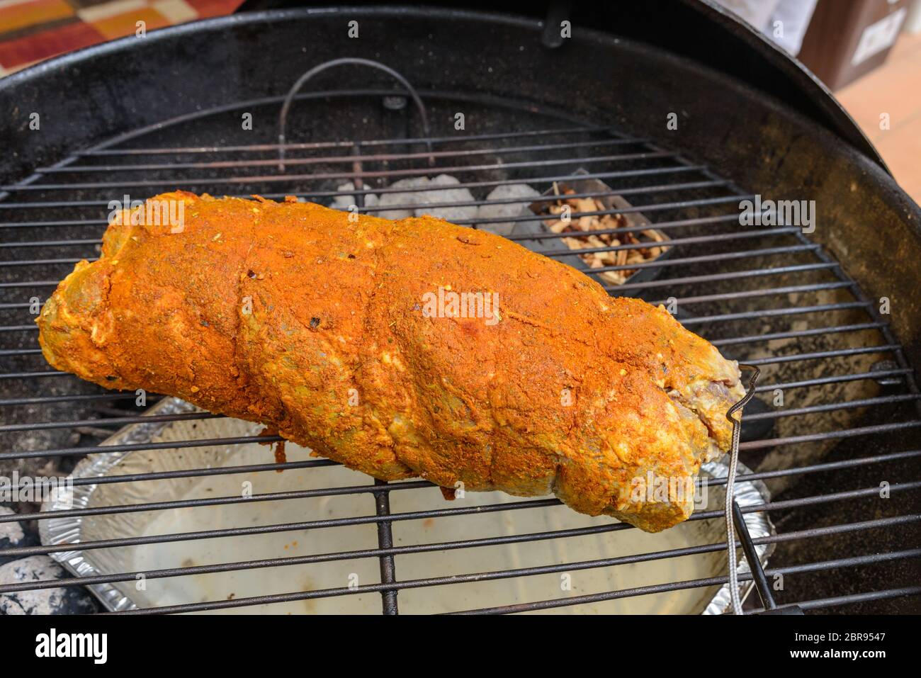 Strofinate la carne di maiale abarbecue pronto per cucinare Foto Stock