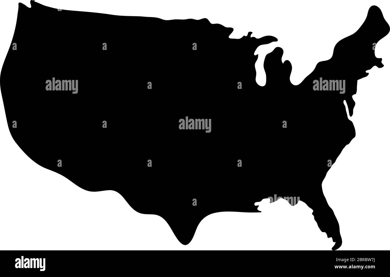 silhouette degli stati uniti d'america Illustrazione Vettoriale
