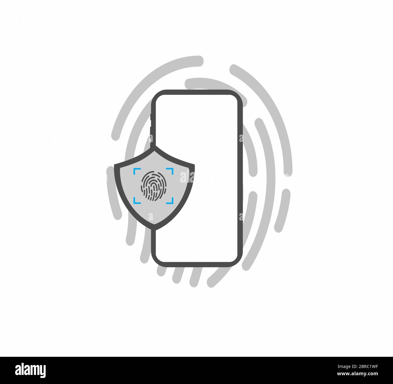 Protezione dei dati dello smartphone - blocco impronte digitali Illustrazione Vettoriale