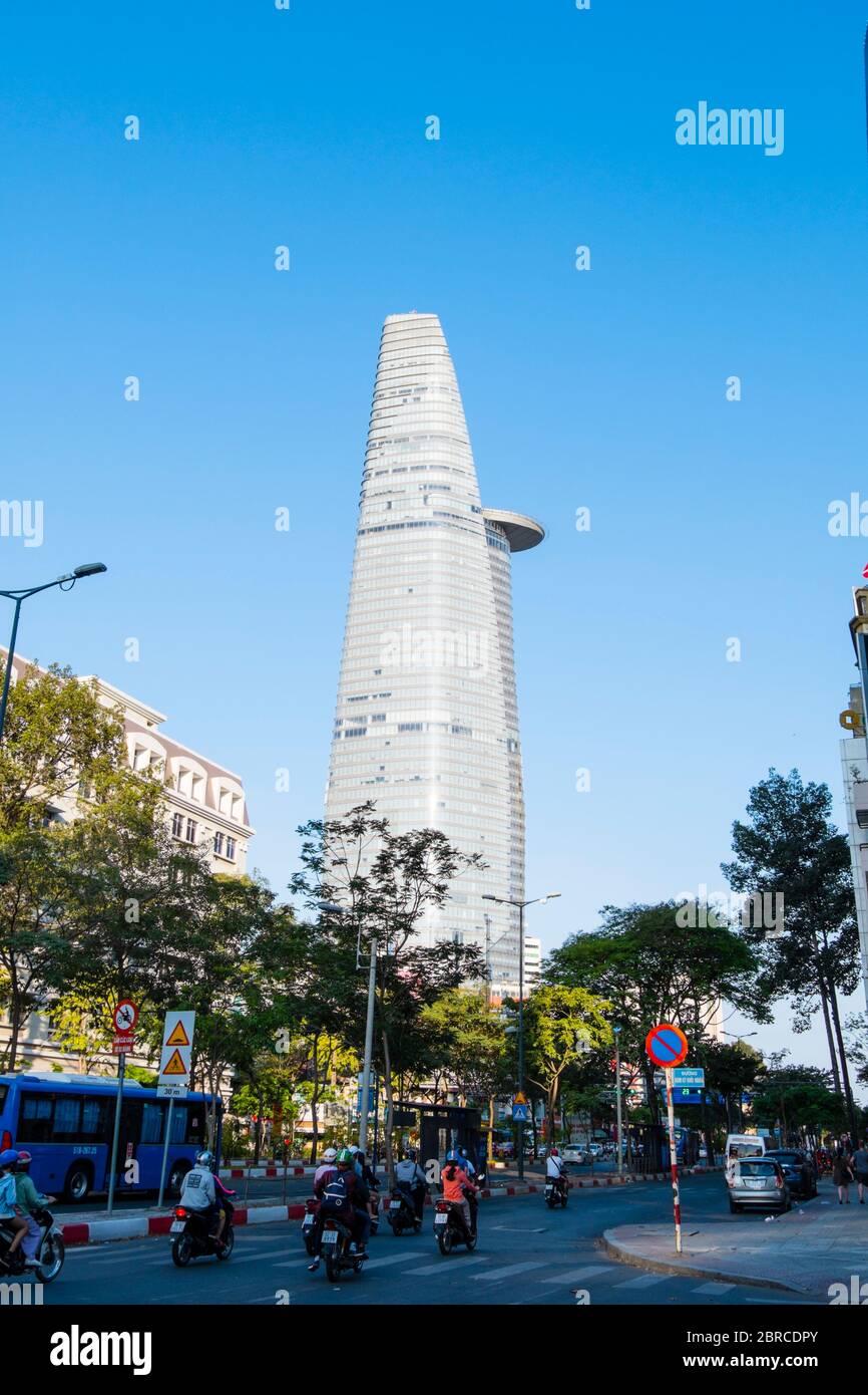 Ham Nghi Avenue, con Bitexco Financial Tower, Dong Khoi, ho Chi Minh City, Vietnam, Asia Foto Stock