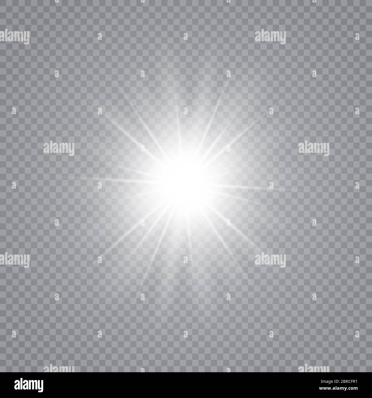 Effetto luce luminescente. Esplosione a scoppio di luce bianca incandescente con trasparenza. Illustrazione del vettore Sun. Illustrazione Vettoriale