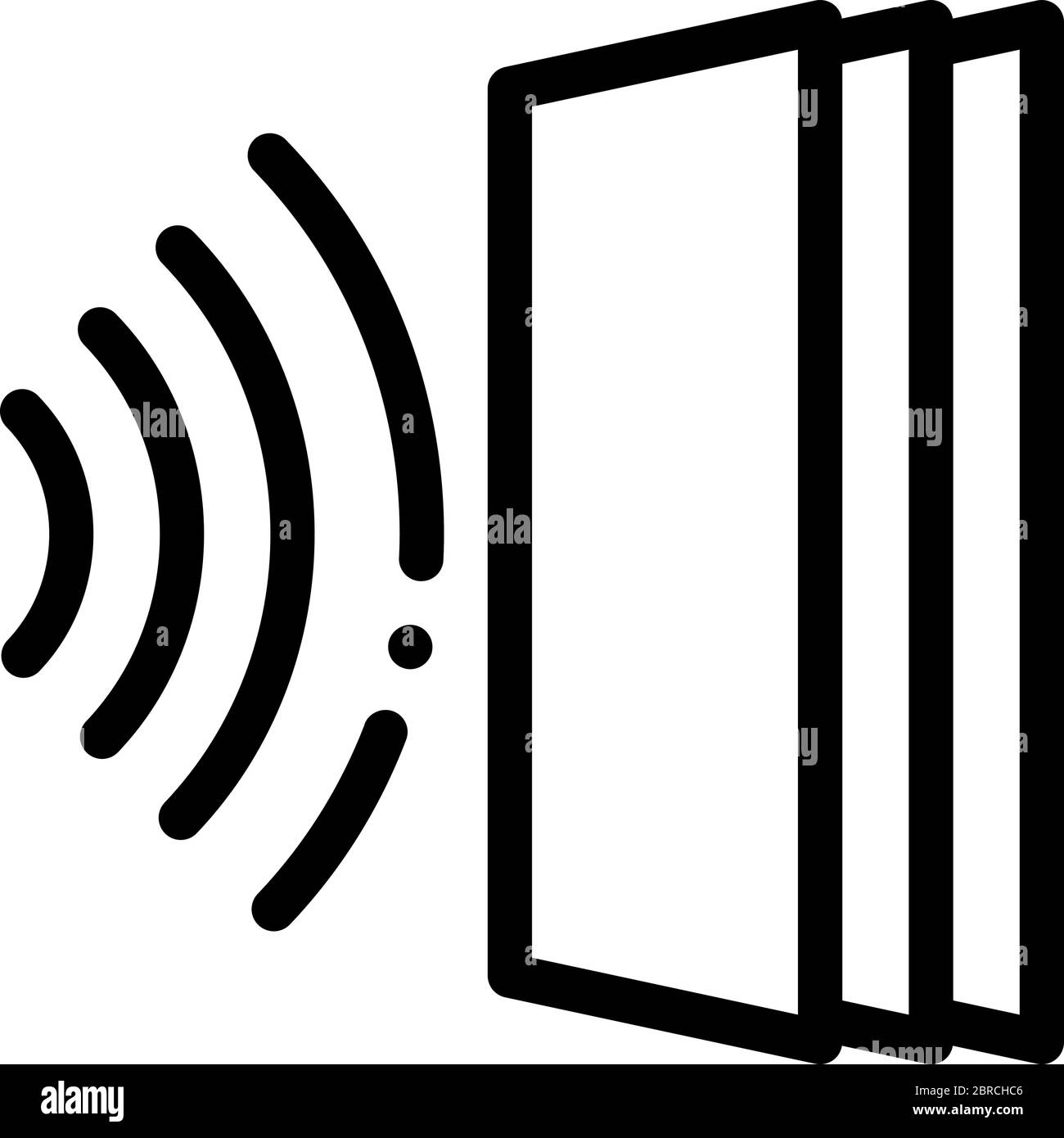 intestazione audio per l'illustrazione del profilo vettoriale dell'icona della porta Illustrazione Vettoriale
