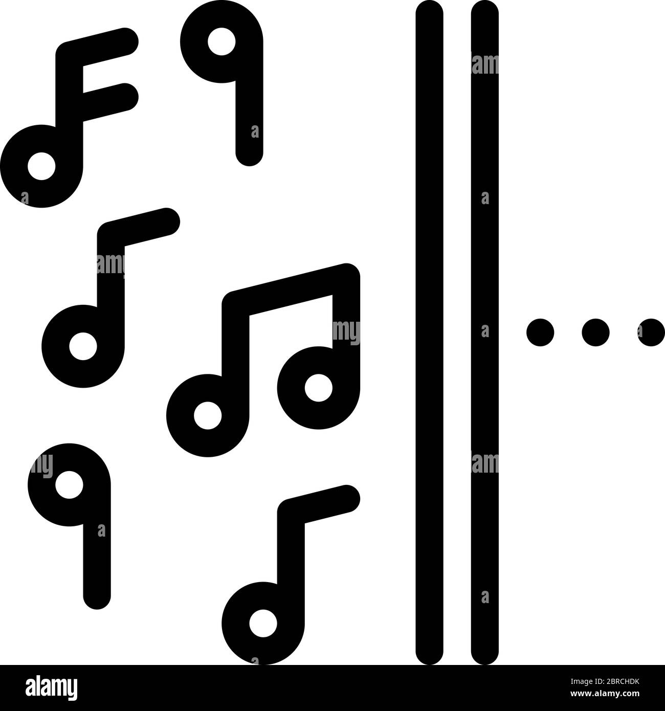 un lato della musica un'altra icona di mezzo silenzio vettore illustrazione del contorno Illustrazione Vettoriale