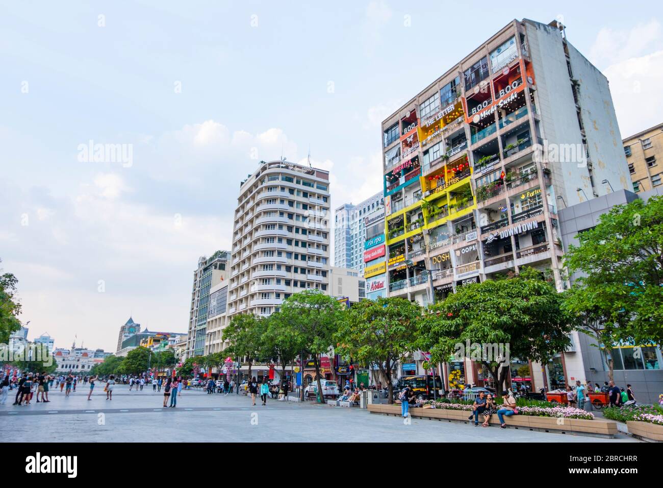 Nguyen Hue, principale viale pedonale, ben Nghe, ho Chi Minh City, Vietnam, Asia Foto Stock