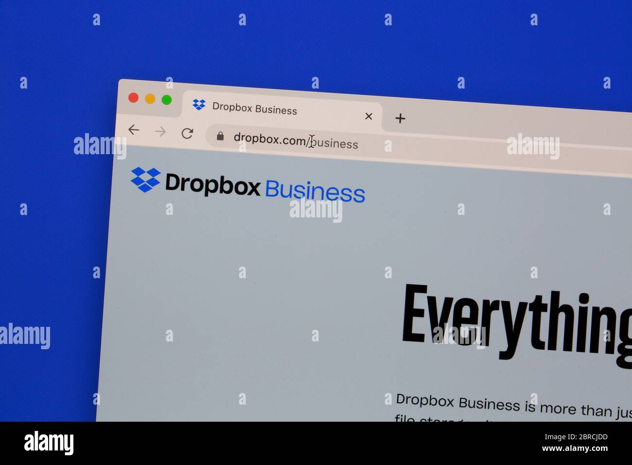 Ostersund, Svezia - 19 Maggio 2020 : sito web aziendale Dropbox. Dropbox è un servizio di hosting di file Foto Stock