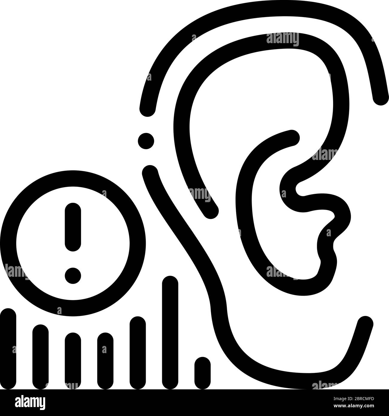 illustrazione del profilo vettoriale dell'icona di avviso acustico umano Illustrazione Vettoriale