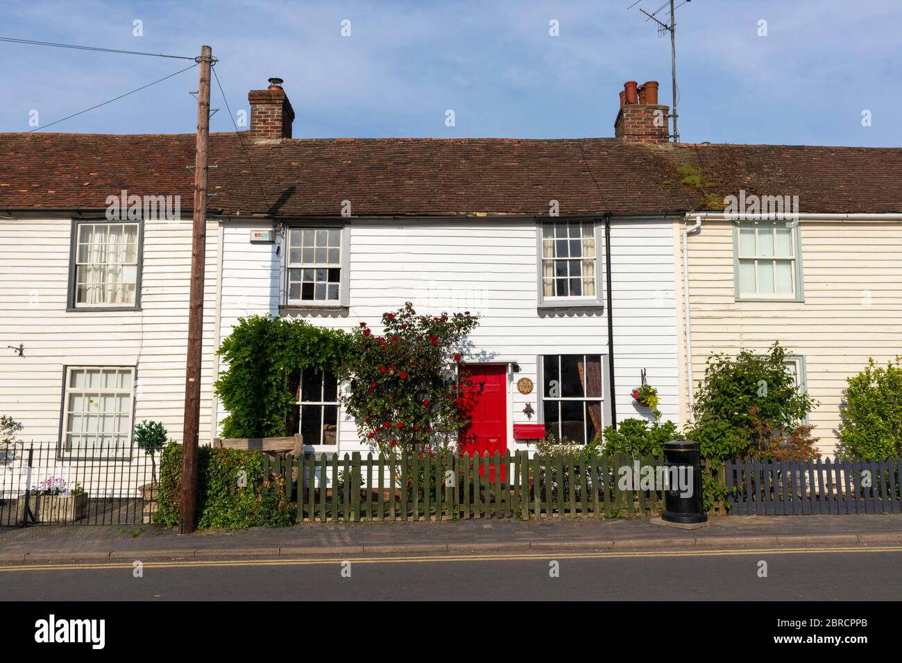 Villaggio inglese weatherboard paese cottage, hamstreet, kent, regno unito Foto Stock