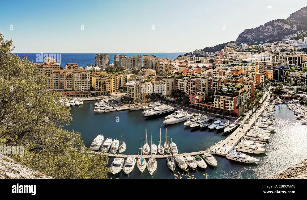 Vista aerea del porto di Montecarlo Foto Stock