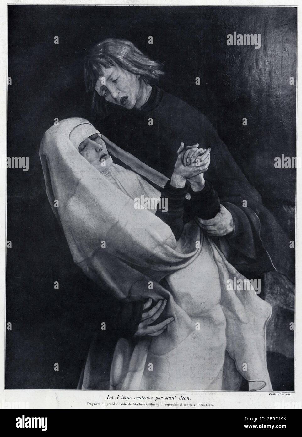 La Vierge soutenue par saint Jean. Fragment du Grand retable de Mathias Grunewald. Foto 1936. Foto Stock