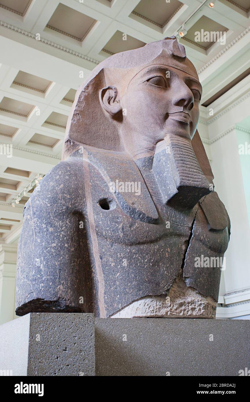 Scultura Ramesses II al British Museum Foto Stock
