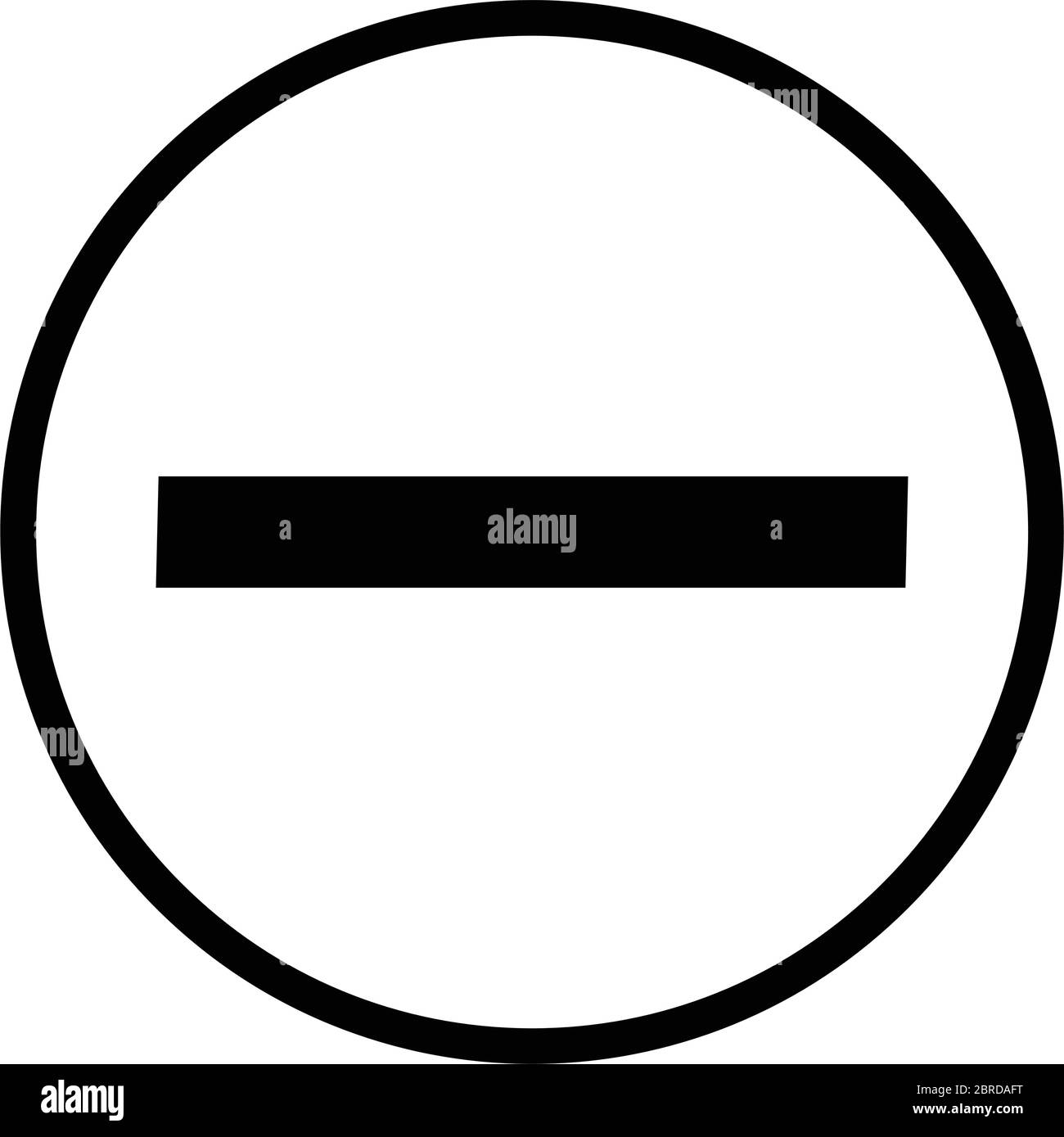 Icona segno meno linea simbolo negativo zoom indietro cerchi illustrazione vettoriale isolata in bianco Illustrazione Vettoriale