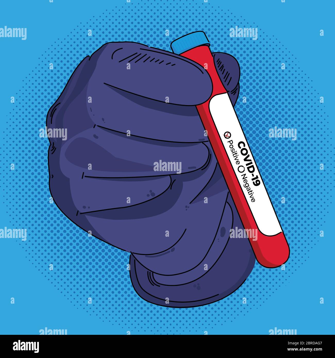 Tenere una provetta con la mano. Covid-19 Illustrazione Vettoriale