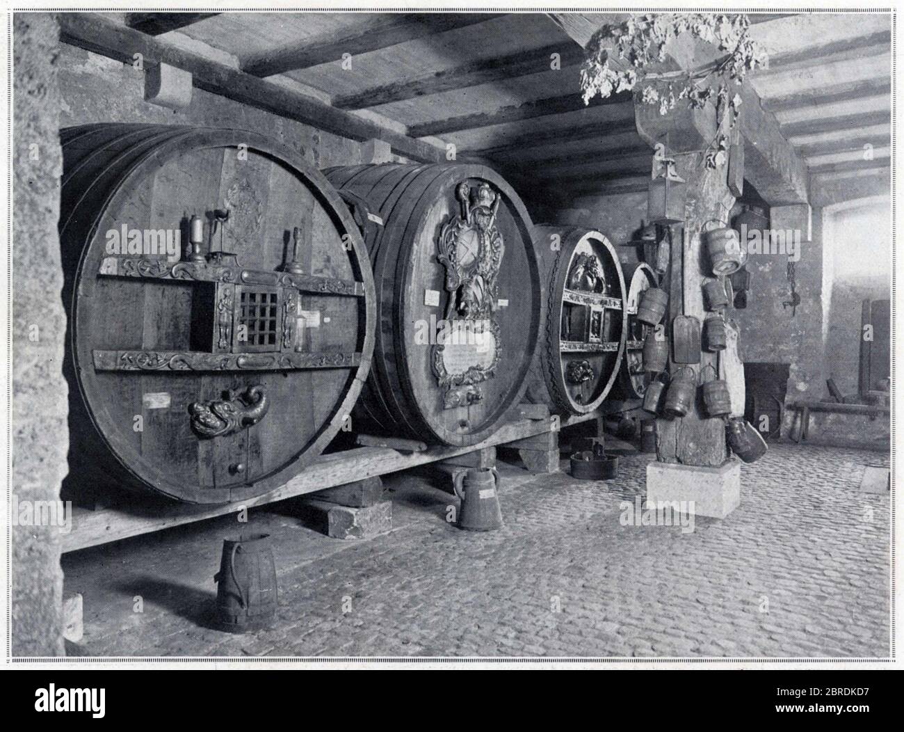 Un cellier d'autrefois. Museo di Colmar. Alsazia. 1936 Foto Stock