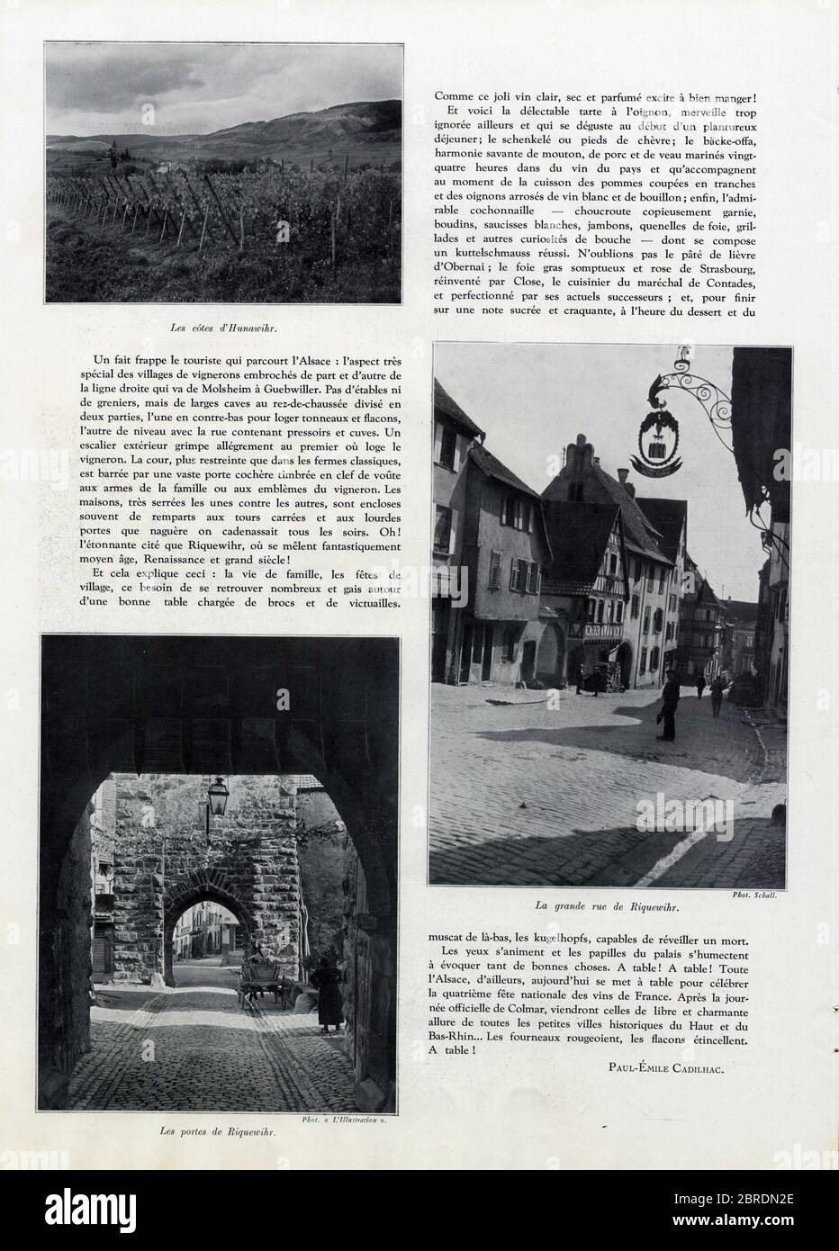 Le Paysage d'Alsace. 1936. Les Côtes d'Hunawihr. Les portes de Riquewihr. La grande Rue de Riquewihr Foto Stock