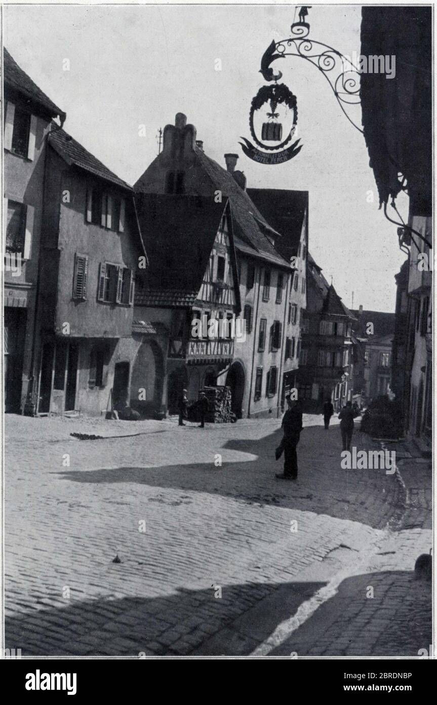 La grande rue de Riquewihr. Foto 1936 Foto Stock