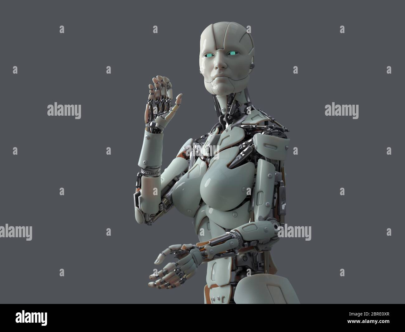 comunicazione del robot con le persone Foto Stock