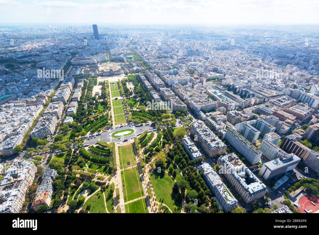 Vista di Parigi dalla Torre Eiffel, Francia Foto Stock