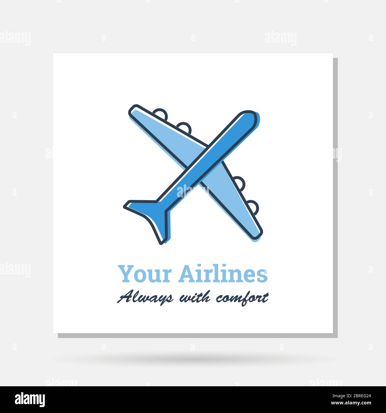 Vector semplice logo aziendale per le compagnie aeree che viaggiano in aereo Illustrazione Vettoriale
