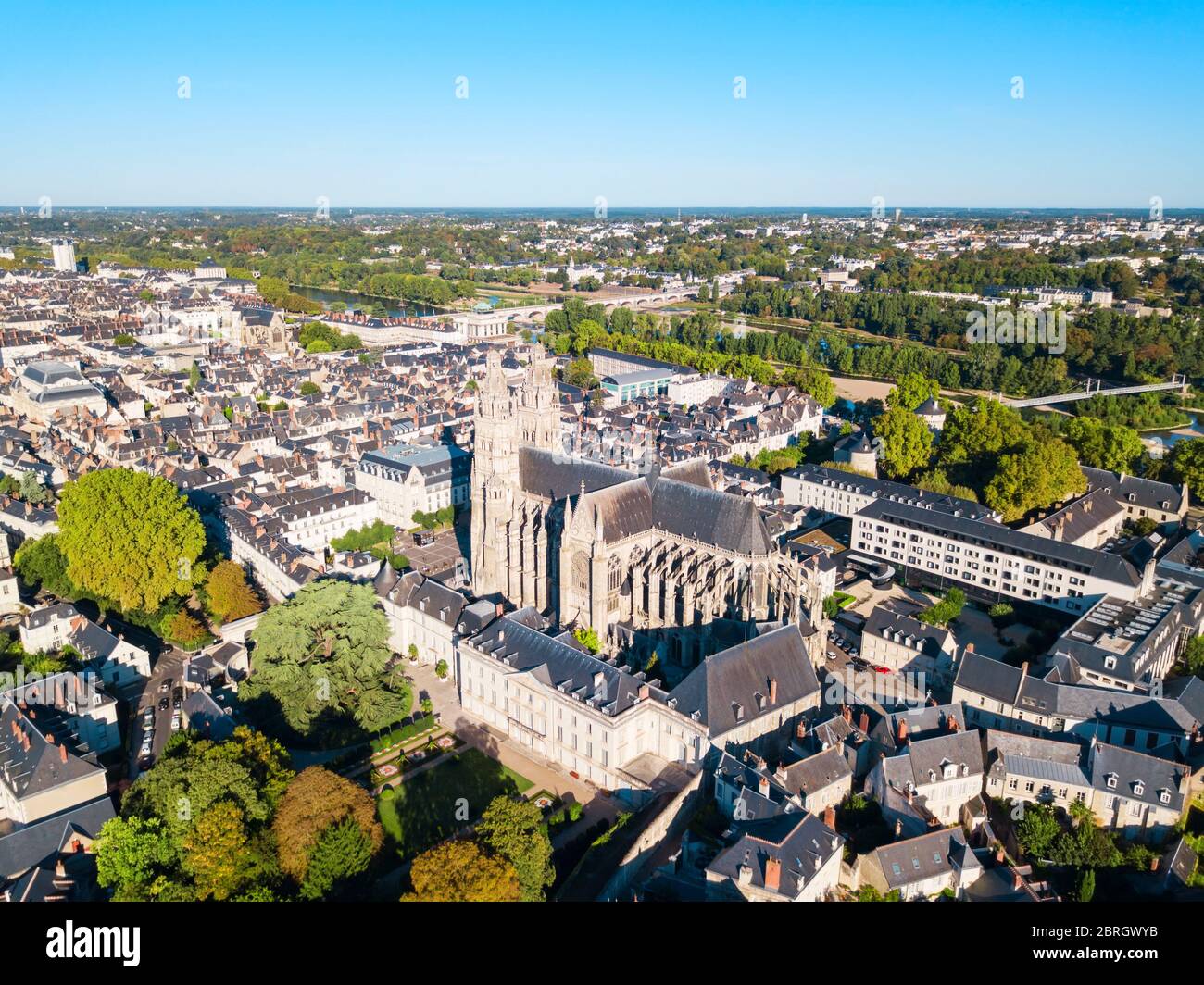 Antenna di Tours vista panoramica. Tours è una città nella valle della Loira in Francia Foto Stock