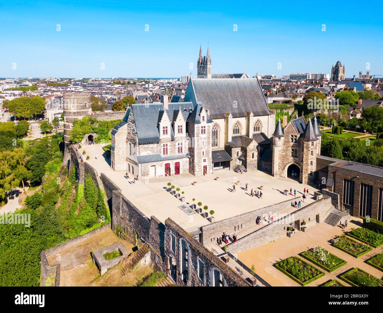 Chateau Angers è un castello di Angers città nella Valle della Loira, western in Francia Foto Stock