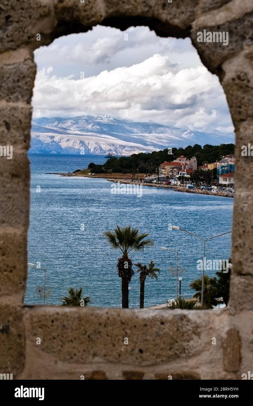 Astratto Antica costruzione Case Finestre Dettagli foto Foto Stock