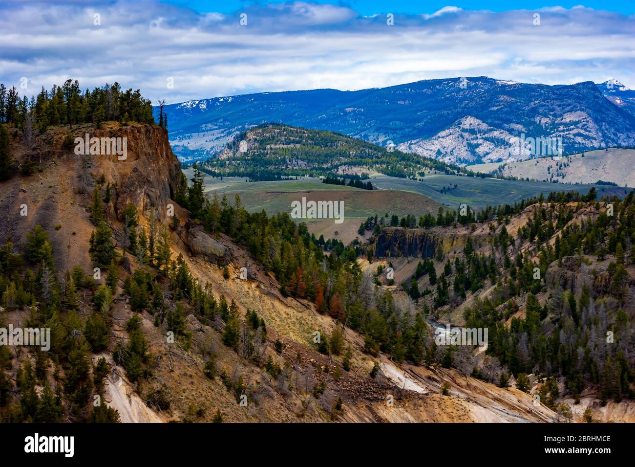 Terreno roccioso di Yellowstone Foto Stock