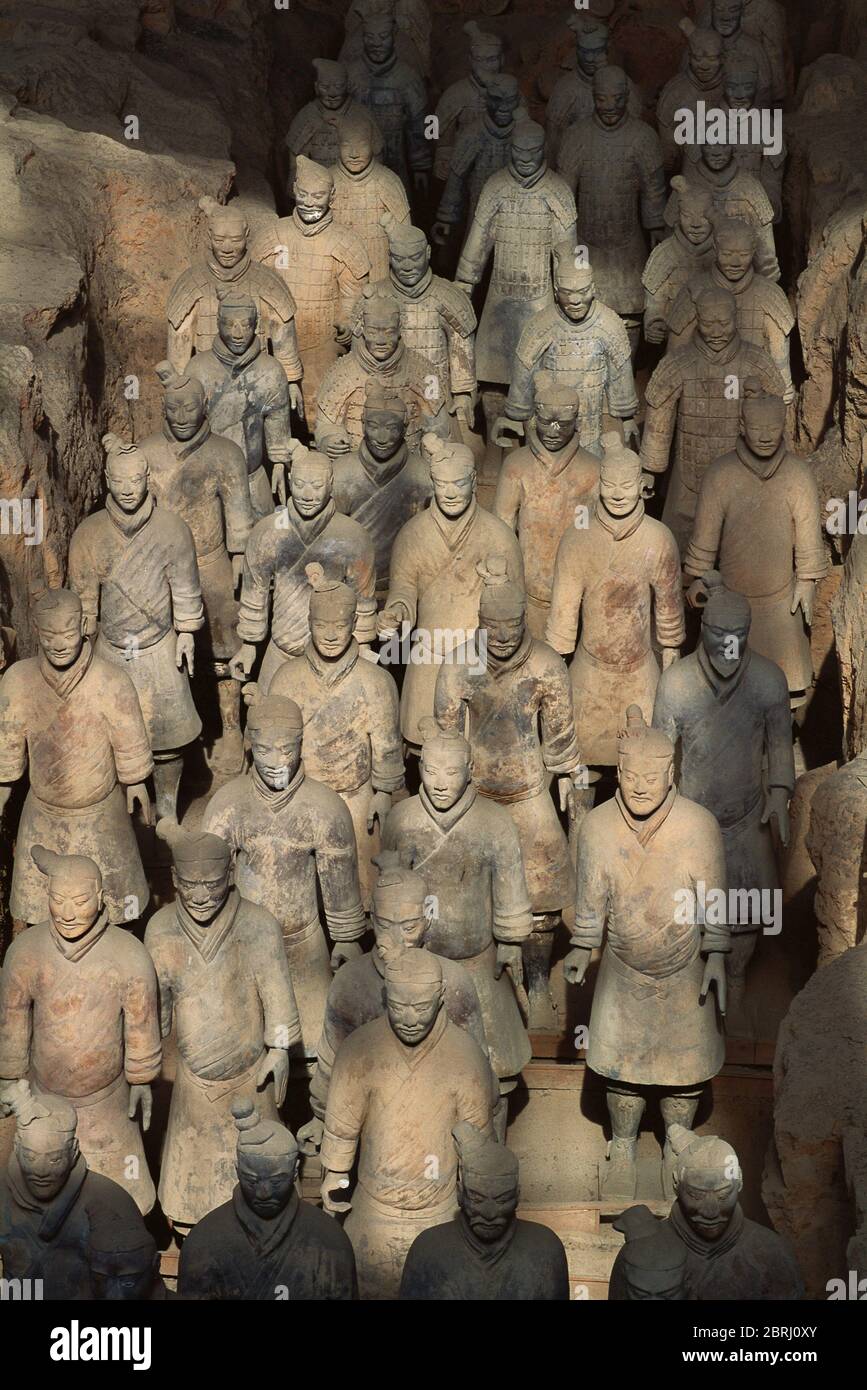 Guerrieri di Terra cotta, Xi'an, provincia di Shaanxi, Cina Foto Stock