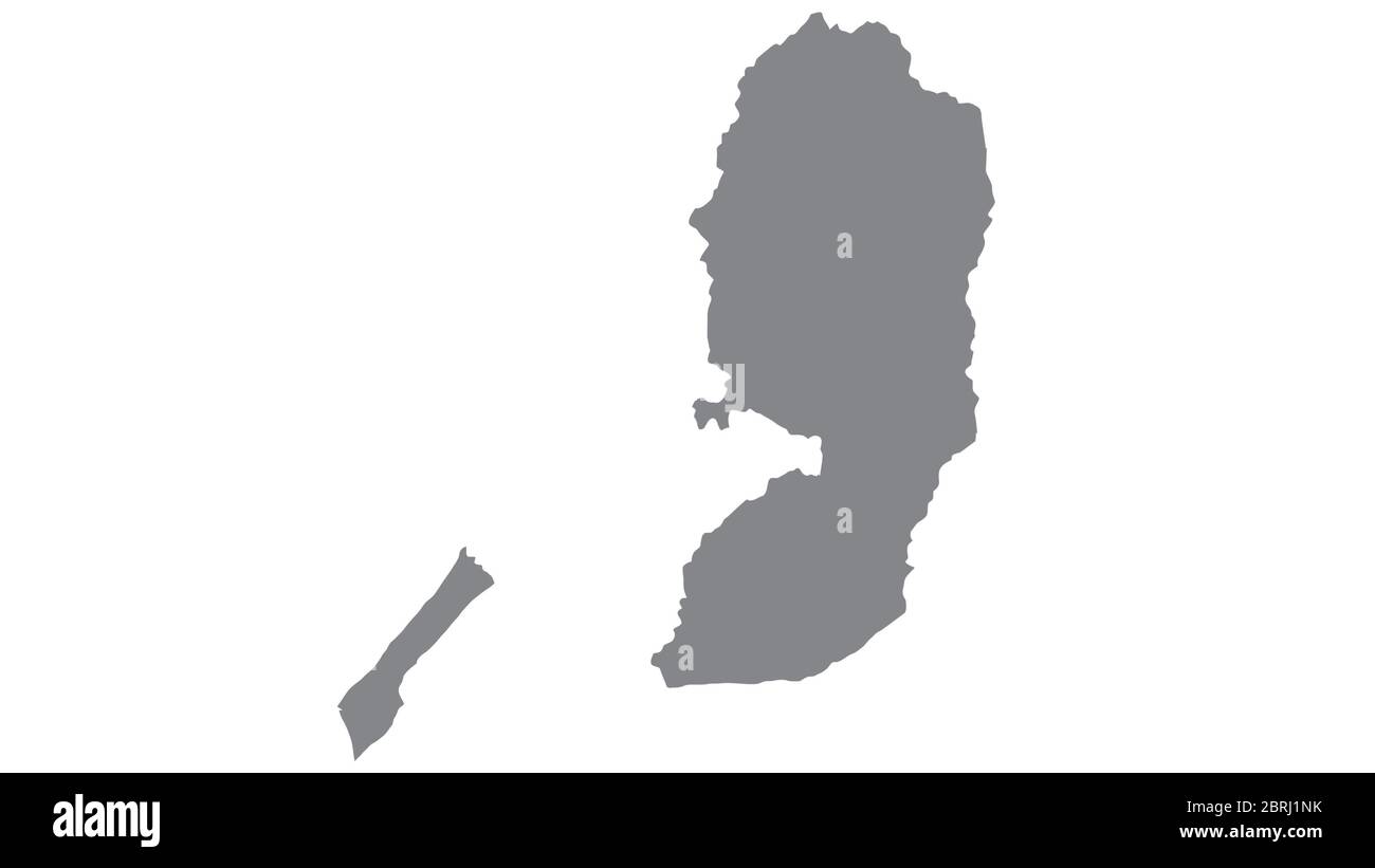 Mappa Palestina con tonalità grigio su sfondo bianco,illustrazione,testurizzata , simboli della Palestina,per la pubblicità,promuovere, TV commerciale, annunci, web des Foto Stock
