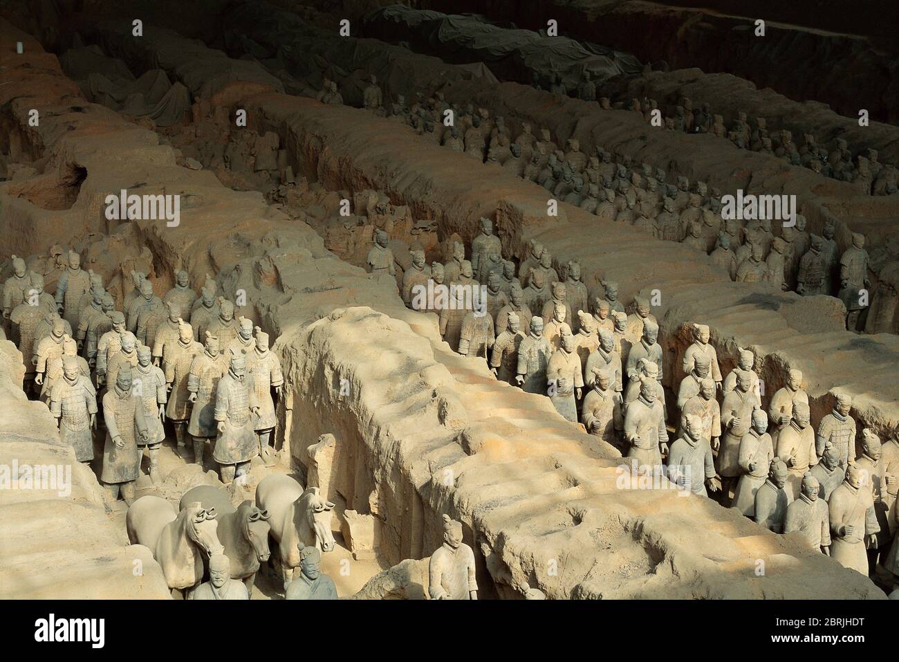 Guerrieri di Terra cotta, Xi'an, provincia di Shaanxi, Cina Foto Stock