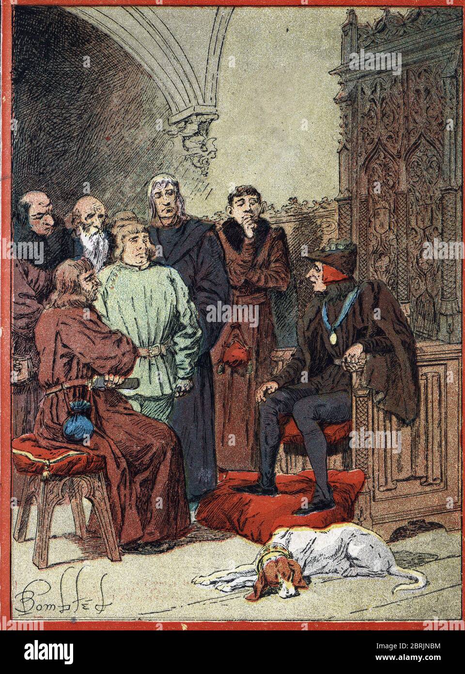 "Le roi Louis XII de France (1462-1515) recevant les bourgeois de Paris dans le parloir aux bourgeois, Premier Hotel de ville de paris le 26/11/1514" Foto Stock