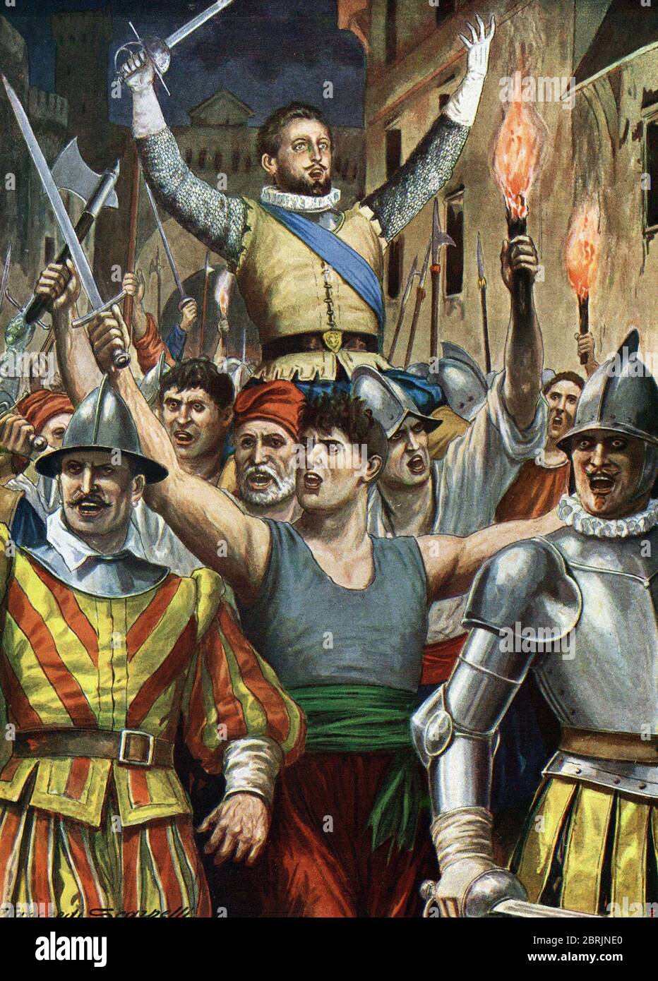 'Conspiration de Gian Luigi Fieschi (1522-1547) nobile genois contre la puissante famille des Doria le 2/01/1547, Genes, Italie' (Congiura del fiesco o Foto Stock