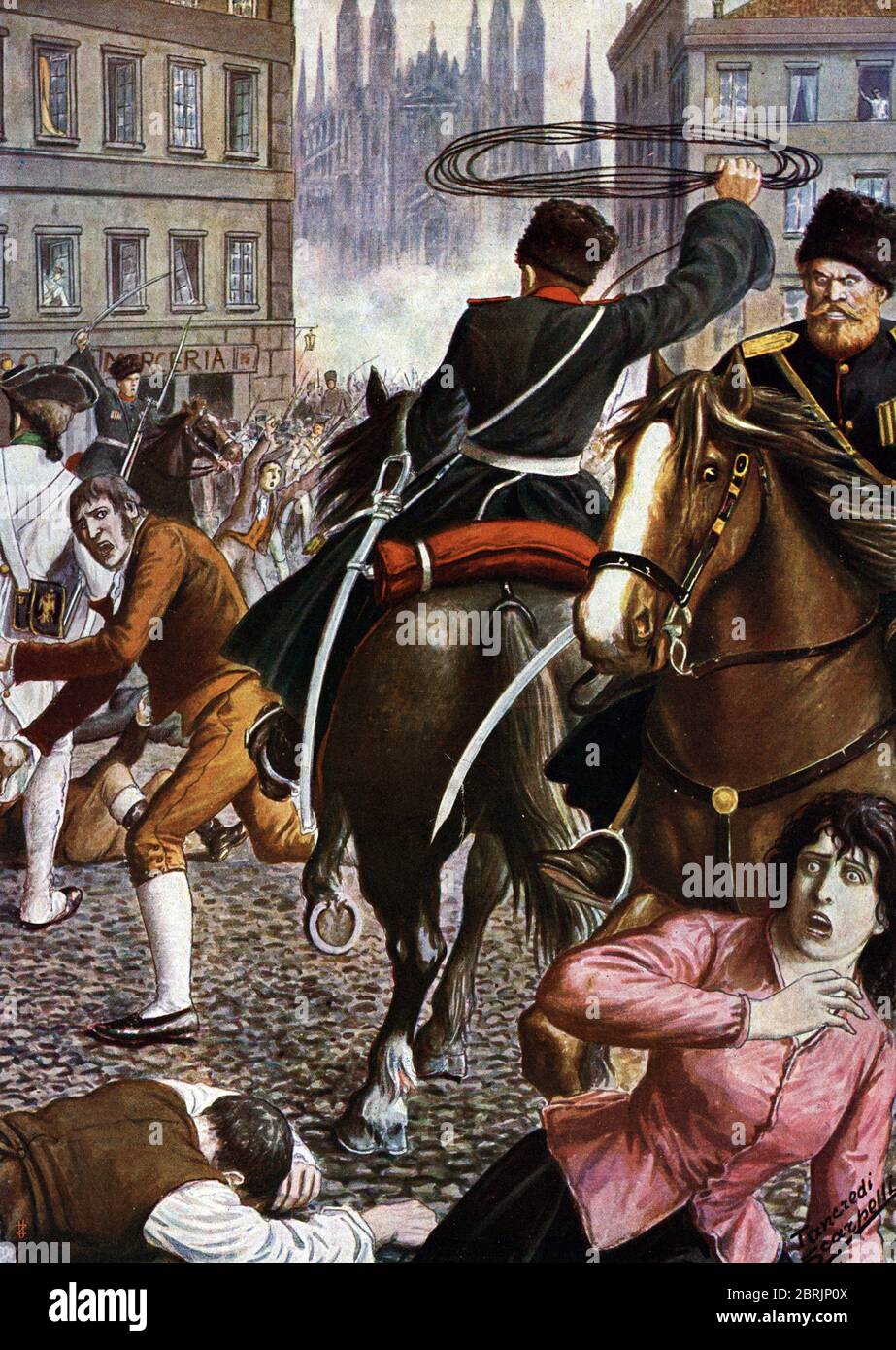 Campagne d'Italie (1799-1800) : 'l'armee cosaque du General Souvorov au Piemont, 1799' (spedizione italiana e svizzera: Suvorov e il suo esercito entrarono in i Foto Stock