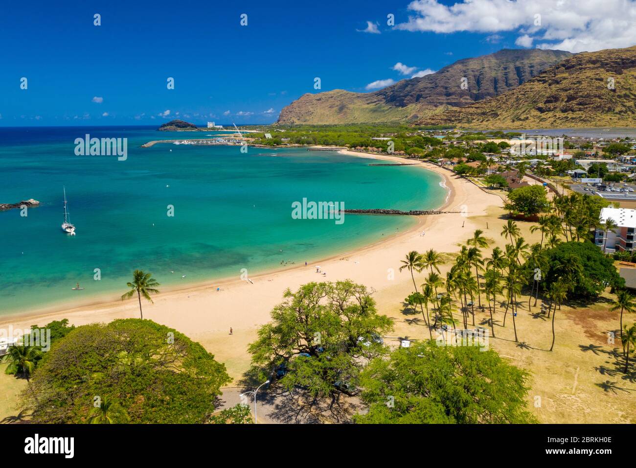 Pokai Bay, Waianae, Leeward, Oahu, Hawaii Foto Stock