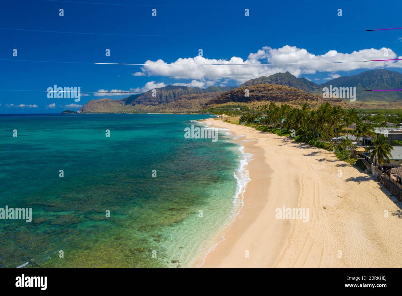 Maili Beach Park, Waianae, Leeward, Oahu, Hawaii Foto Stock