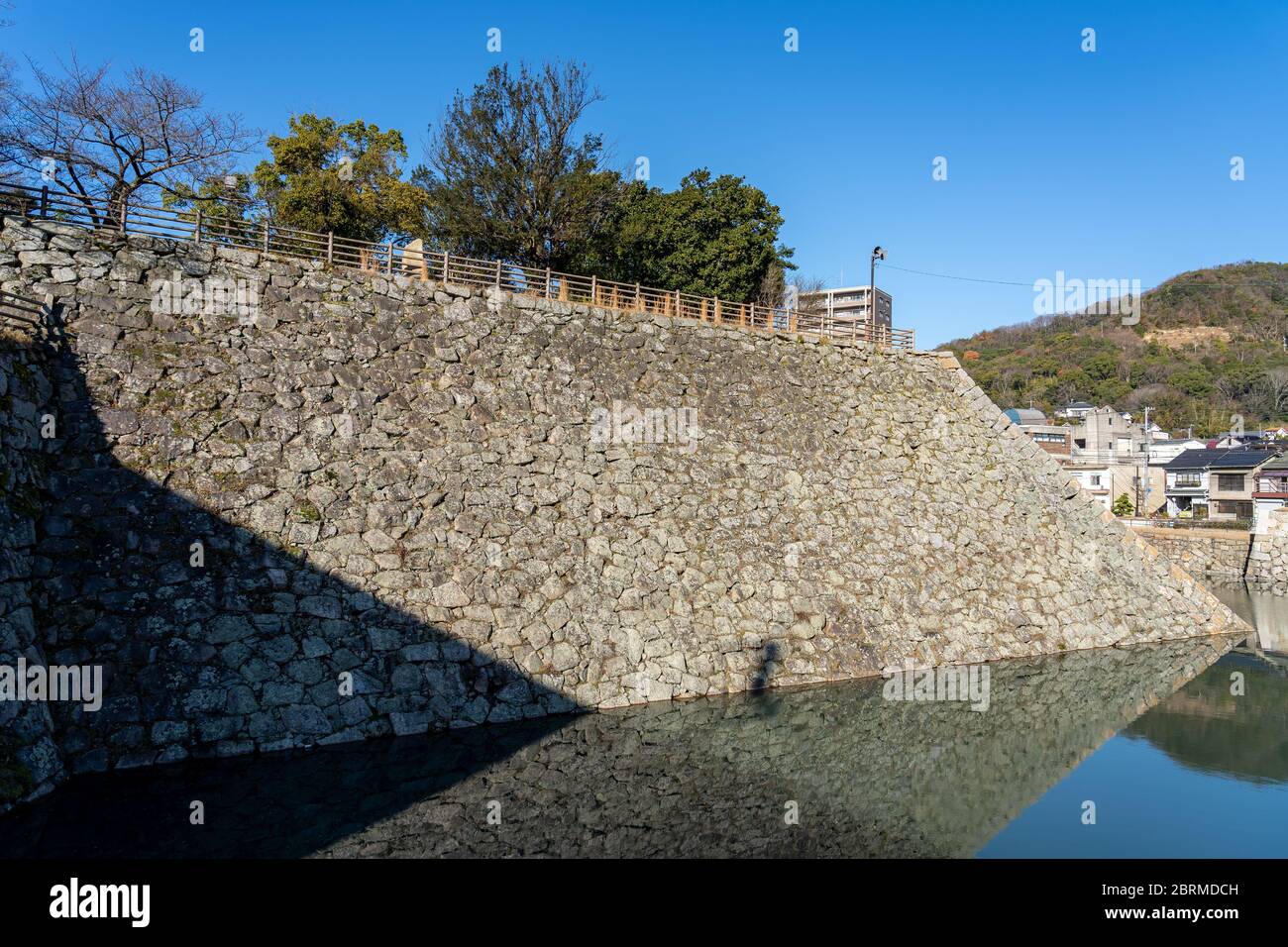 Rovine del Castello di Mihara, conosciuto anche come Castello di Ukishiro, situato nella città di Mihara, Prefettura di Hiroshima. Prefettura di Hiroshima, Giappone Foto Stock