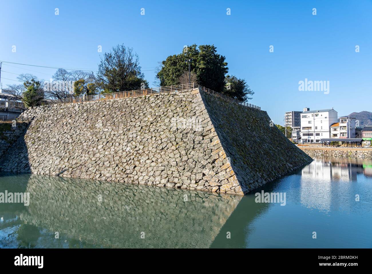 Rovine del Castello di Mihara, conosciuto anche come Castello di Ukishiro, situato nella città di Mihara, Prefettura di Hiroshima. Prefettura di Hiroshima, Giappone Foto Stock
