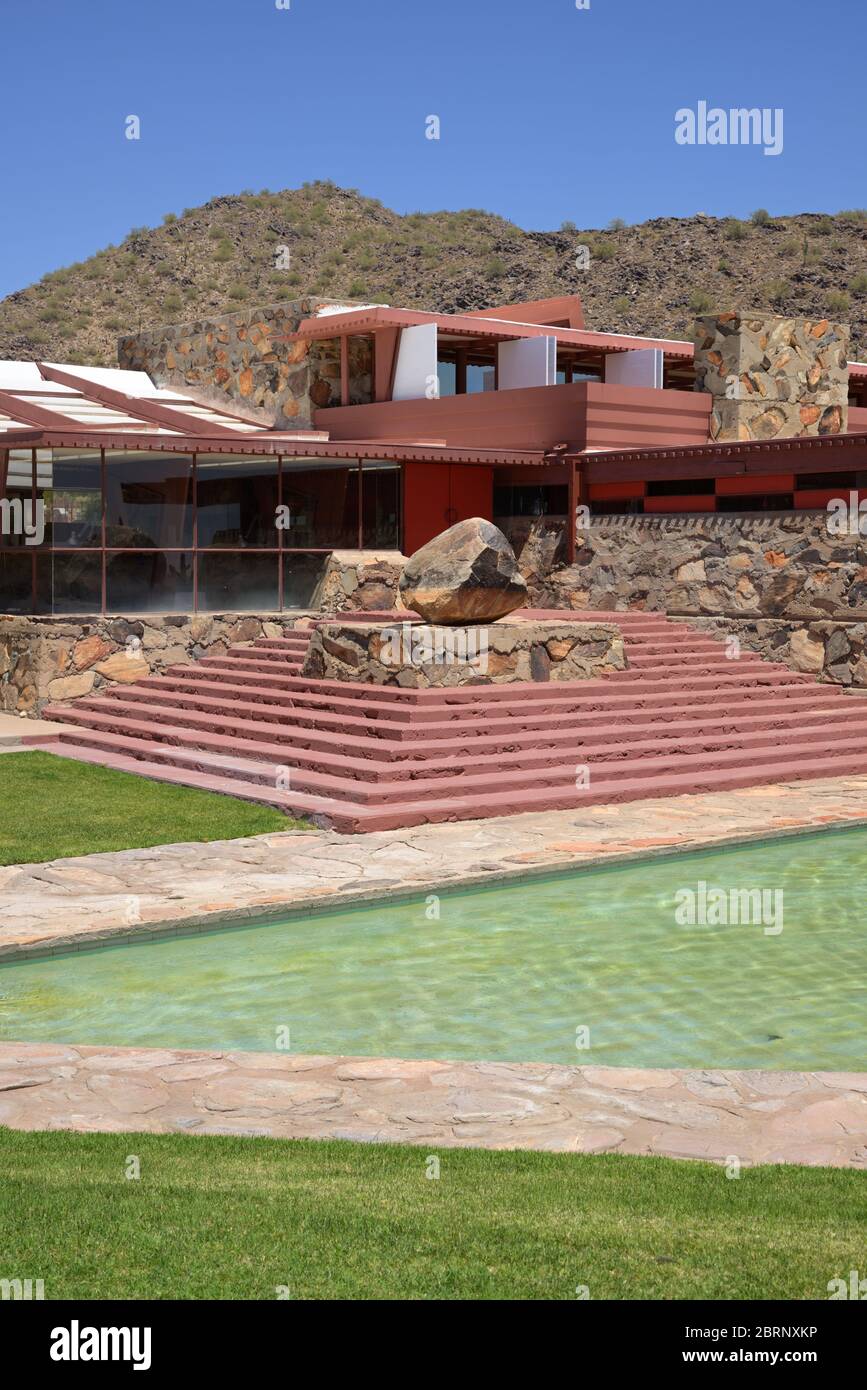 The Taliesin West - Casa invernale di Frank Lloyd Wright, Scottsdale, AZ Foto Stock