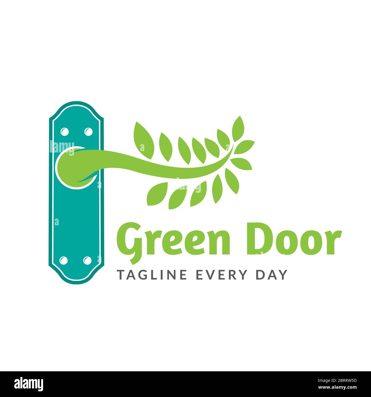 Modello con logo della portiera verde Illustrazione Vettoriale