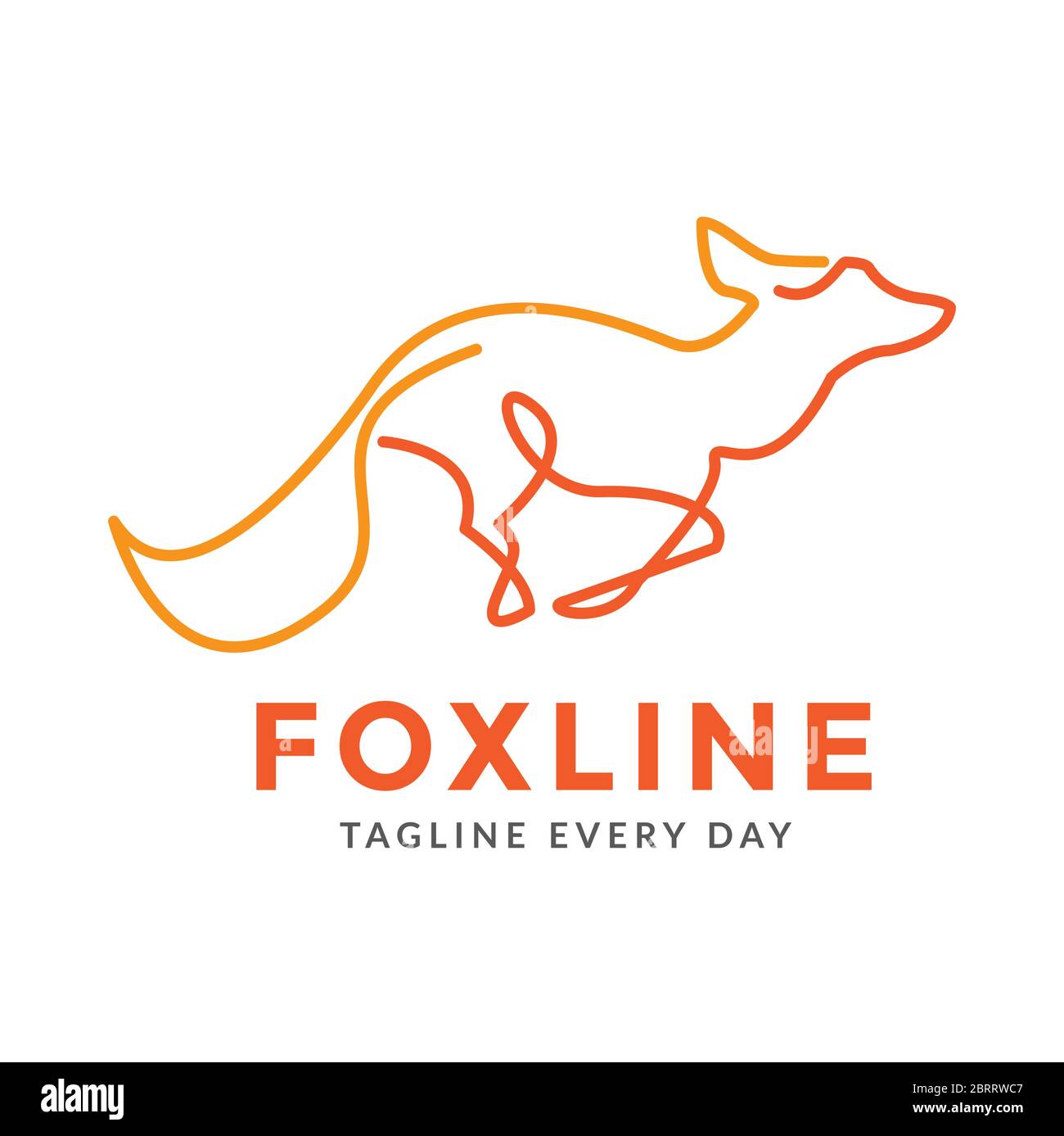 Modello di design con logo Fox line Illustrazione Vettoriale