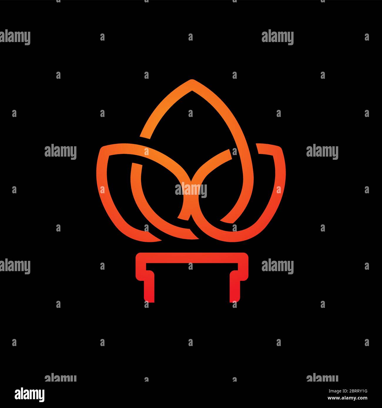 Modello di logo Fire line Illustrazione Vettoriale