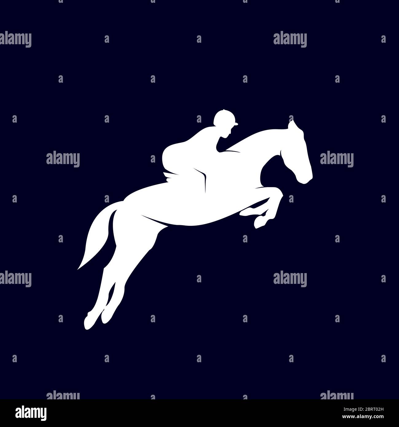 Modello di logo Horse Racing Illustrazione Vettoriale