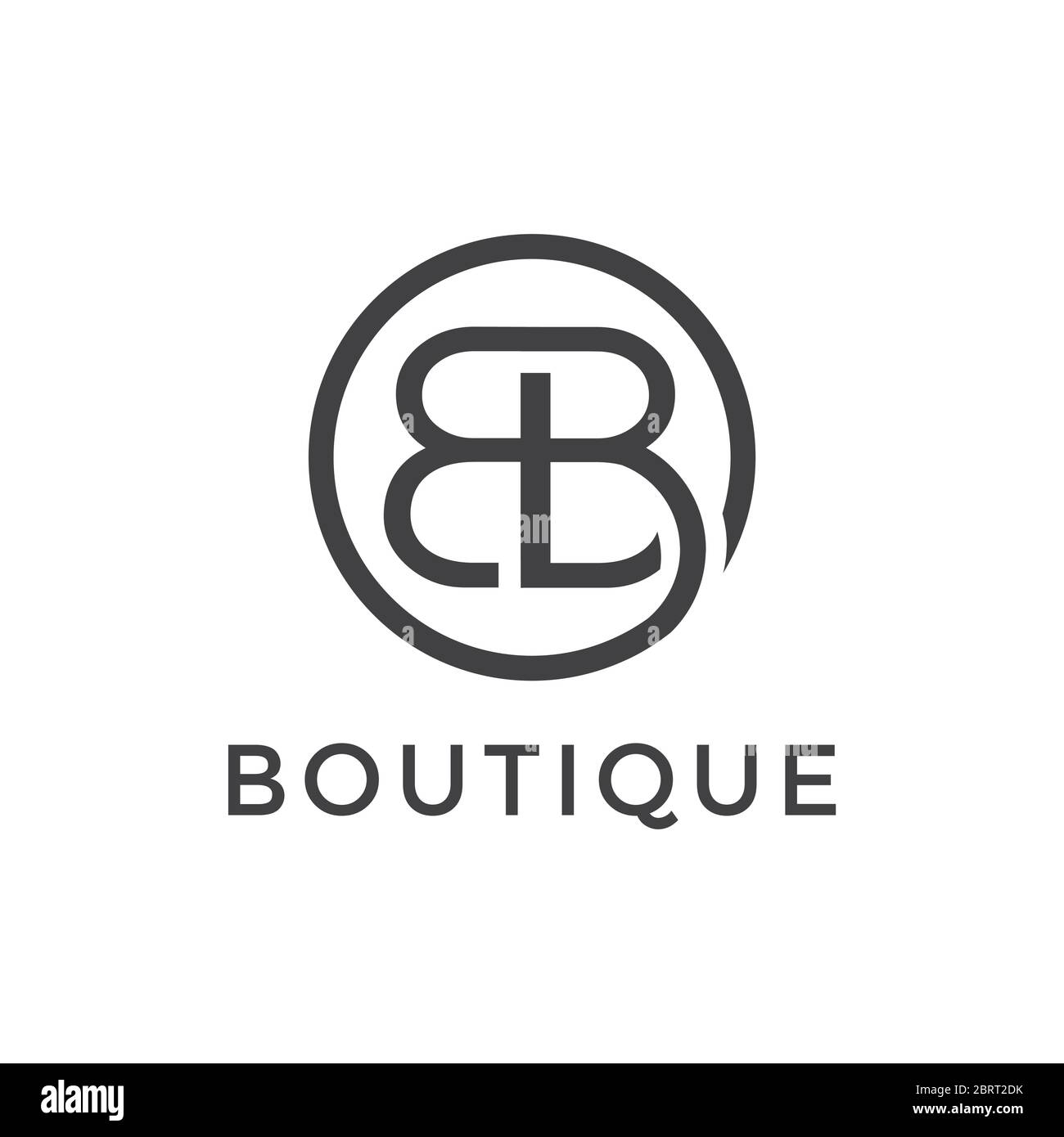 Lettera B per il modello di design del logo Boutique Illustrazione Vettoriale