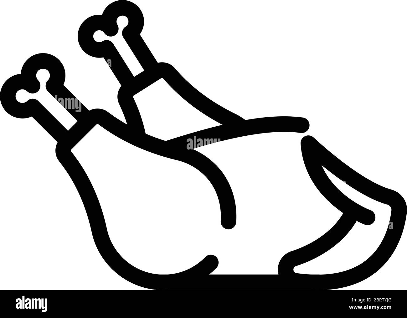 Icona di carne di pollo, stile contorno Illustrazione Vettoriale
