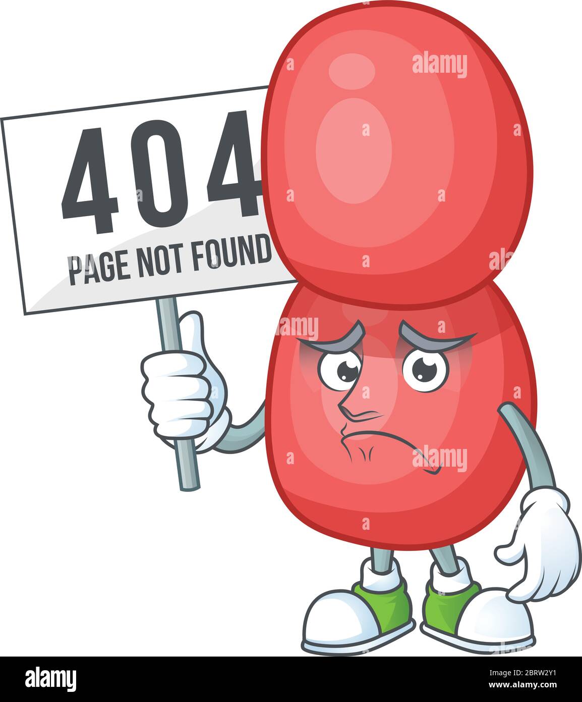 cupo volto di neisseria gonorrhoeae cartoon personaggio con 404 tavole Illustrazione Vettoriale