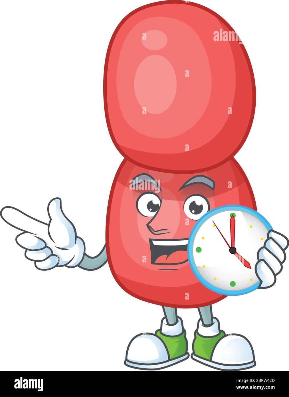disegno cartoon concetto di neisseria gonorrhoeae con un orologio circolare Illustrazione Vettoriale