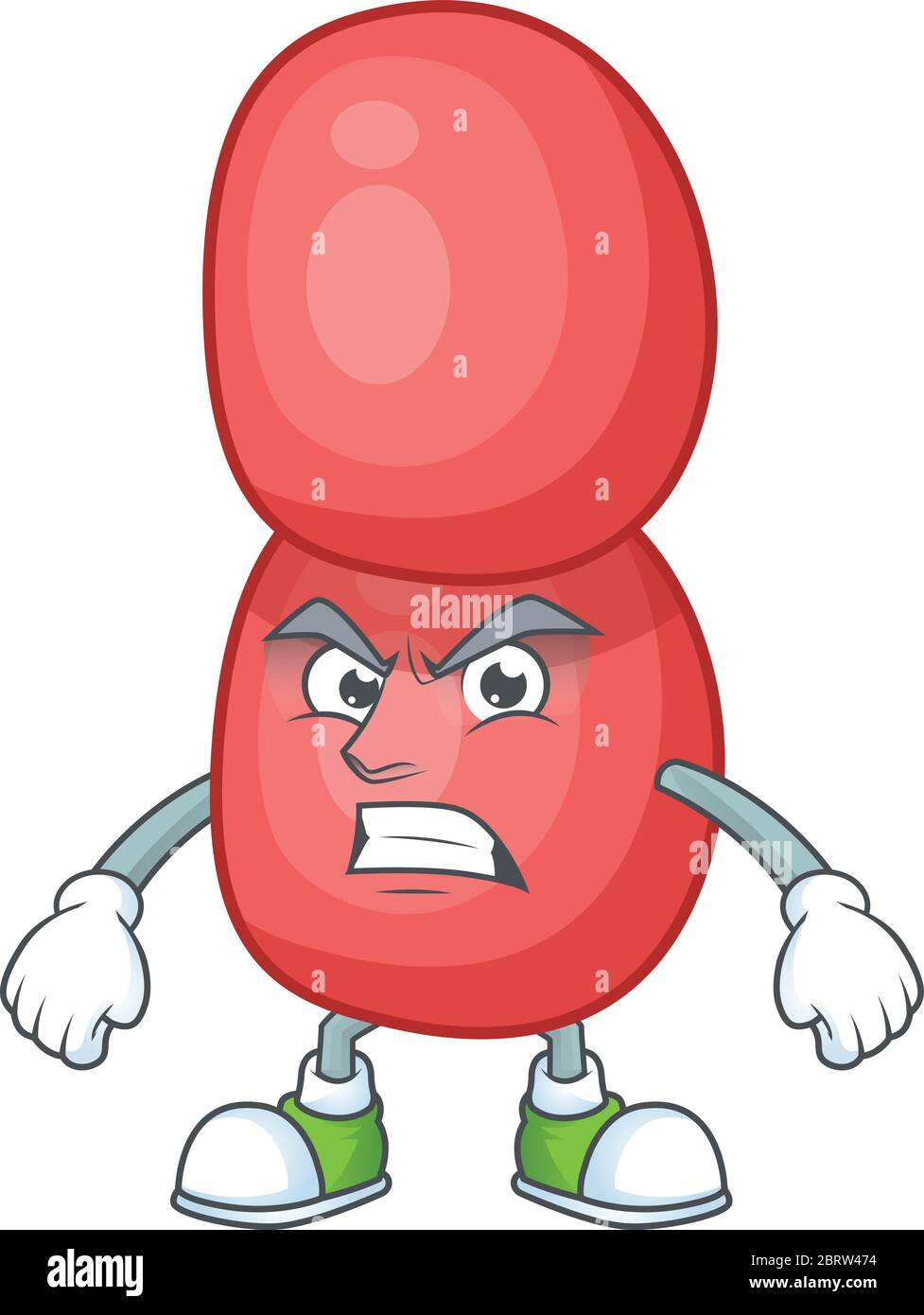 disegno di neisseria gonorrhoeae che mostra faccia arrabbiata Illustrazione Vettoriale