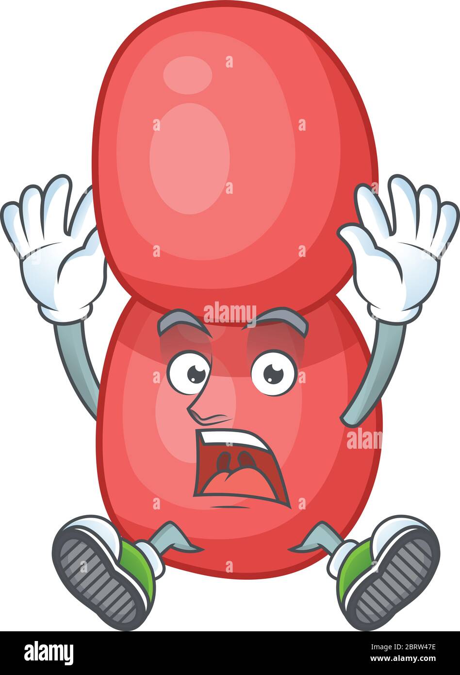 disegno di carattere cartoon di neisseria gonorrhoeae che ha un gesto scioccante Illustrazione Vettoriale