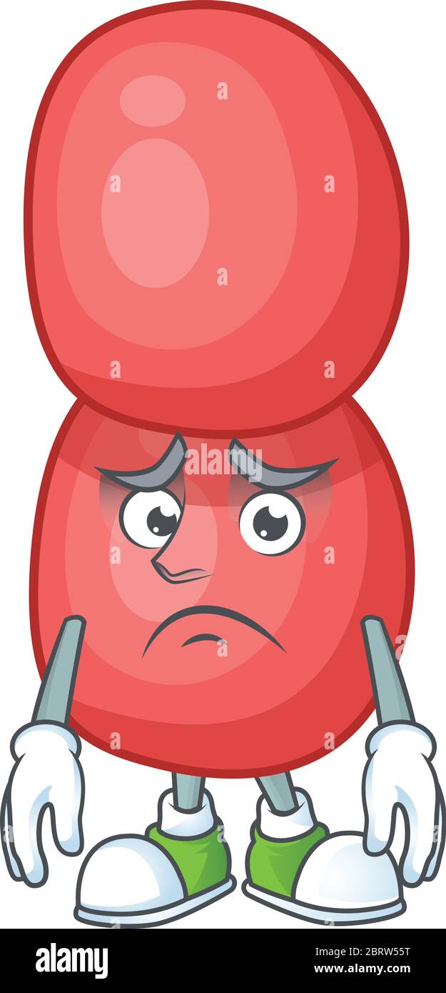 Neisseria gonorrhoeae Caricature disegno immagine che mostra il volto preoccupato Illustrazione Vettoriale